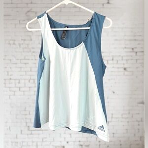 Adidas Scoop Neck CB Tank. Two tone blue. Size Small. NWT